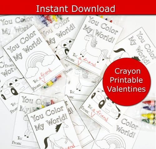 Candy-free printable Valentine's