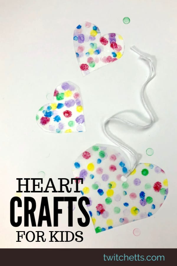 heart suncatcher craft for preschoolers to make. Perfect for Valentine's Day or Sunday School #twitchetts