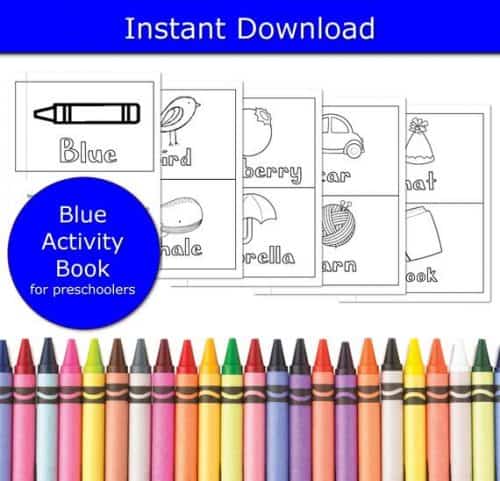 Color blue worksheets for preschool - Twitchetts