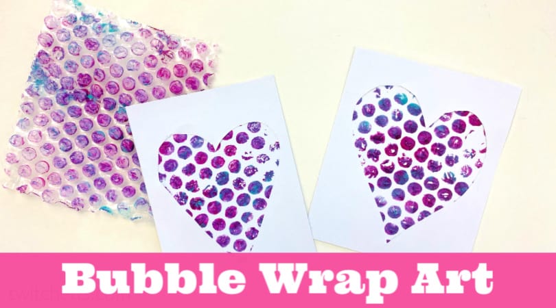 This unique project creates heart art with bubble wrap. It's perfect for a Valentine's day project, or to make a fun gift for mom!