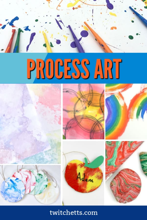 These easy process art ideas for preschoolers will spark the creativity in your little one. Let your kids experiment and learn with these fun art projects. #twitchetts