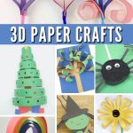 Images of 3d paper crafts. Text reads "3d paper crafts"