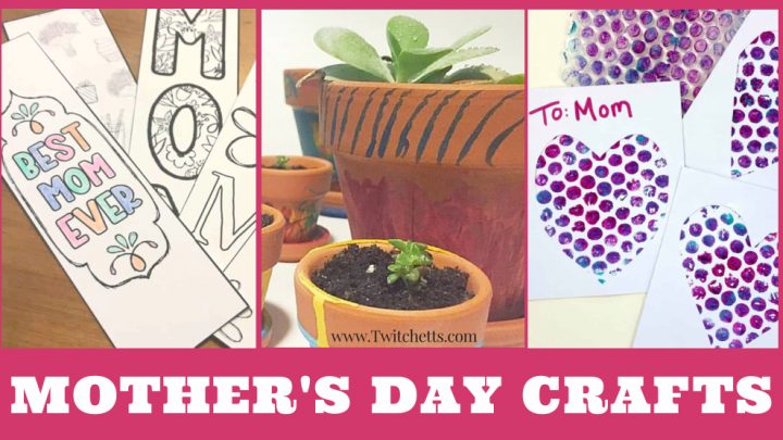 Images of Mother's day crafts. Text reads 