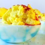 Image of red, white, and blue deviled eggs.