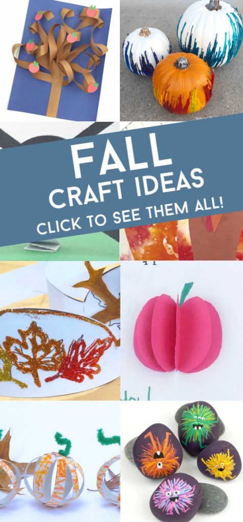 Images of fall kids crafts. Text reads "Fall Craft Ideas"