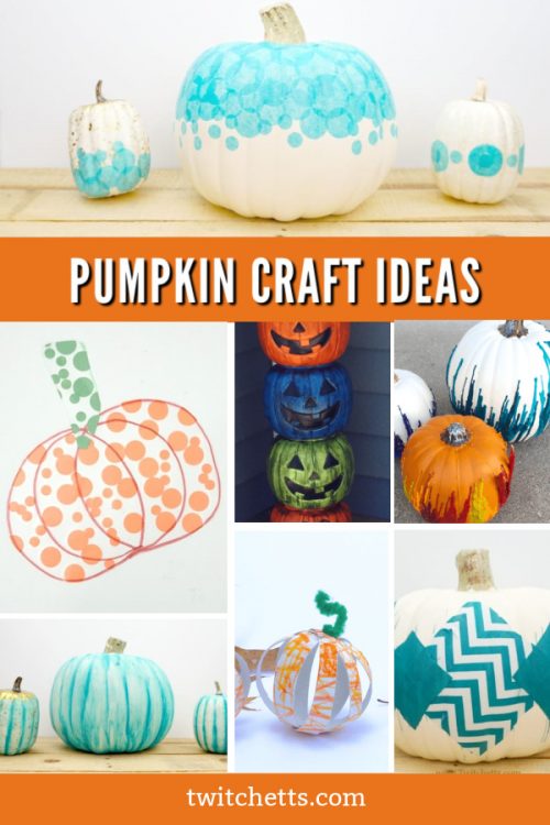 Images of pumpkin crafts. Text reads "Pumpkin Craft Ideas"