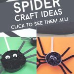 Images of spider crafts. Text Reads "Spider craft ideas. Click to see them all"
