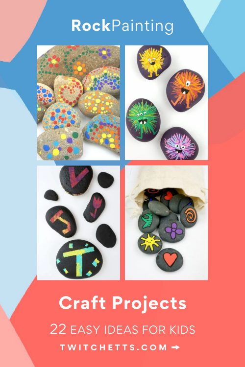 Images of painted rocks. Text Reads: "Rock Painting Craft Projects"