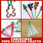 Christmas crafts with pipe cleaners. Text reads: "Christmas pipe cleaner crafts"