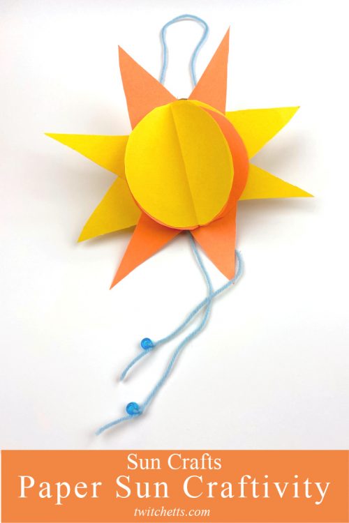 sun paper craft. Text Reads: "