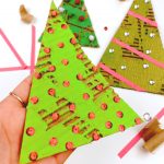 Cardboard Christmas trees. Text reads: "Christmas Craft - Cardboard Christmas Tree"