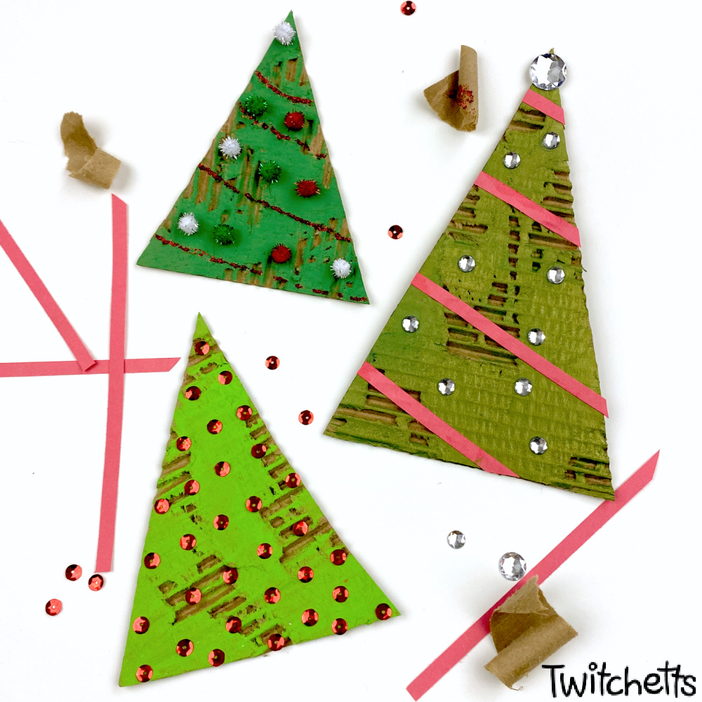Cardboard Christmas trees.