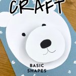 Polar Bear made with construction paper. Text Reads "Classroom Craft - Basic Shapes"