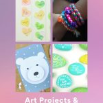 February Craft Ideas. Text Reads "February Crafts, Art Projects, & Activities for Kids"