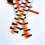 Tiger Bookmarks - Text reads "Tiger stripes - Bookmark crafts for kids"