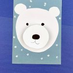 Polar Bear made with construction paper. Text Reads "Winter Craft - Polar Bear"