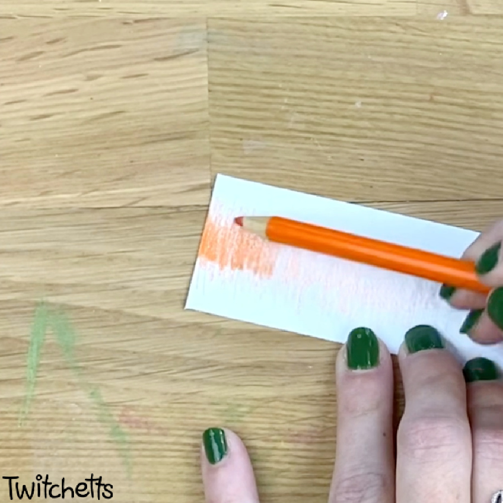 In process image of a tiger bookmark craft