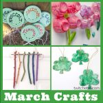 Craft Ideas to go with march preschool themes. Text reads - "March Crafts"