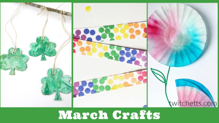 Craft Ideas to go with march preschool themes. Text reads - 