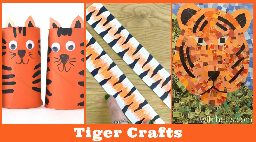 Images of tiger crafts. Text Reads "Tiger Crafts"
