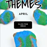 April craft ideas - Text reads "Preschool Themes - April"
