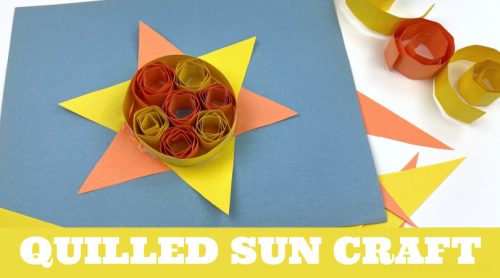 paper sun. Text reads "quilled sun craft"