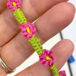 Flower Friendship Bracelet Text Reads "Crafts for Girls - Flower friendship bracelet"