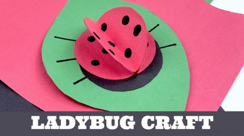 paper ladybug craft. Text reads "Ladybug Craft"