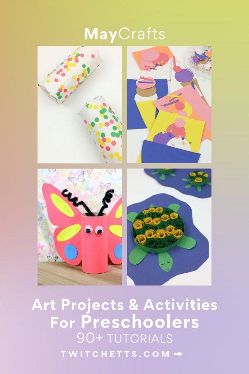 May craft ideas. Text reads "May crafts for preschoolers"