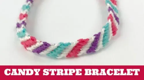 Candy Stripe Friendship Bracelet Tutorial w Adjustable Knot  YouTube