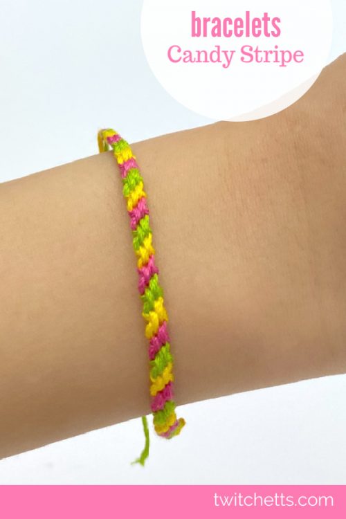 Friendship Bracelet. Text reads "Bracelets - Candy Stripe"