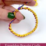 Adjustable Bracelet Knot. Text reads "Friendship Bracelet Crafts - How to tie a bracelet slip knot"