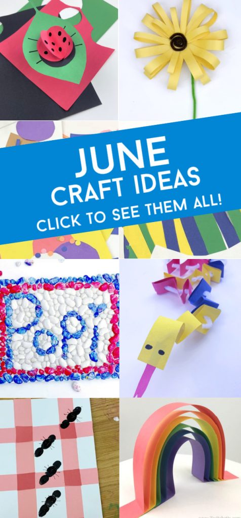 June Crafts for preschoolers Text reads "June Craft Ideas"
