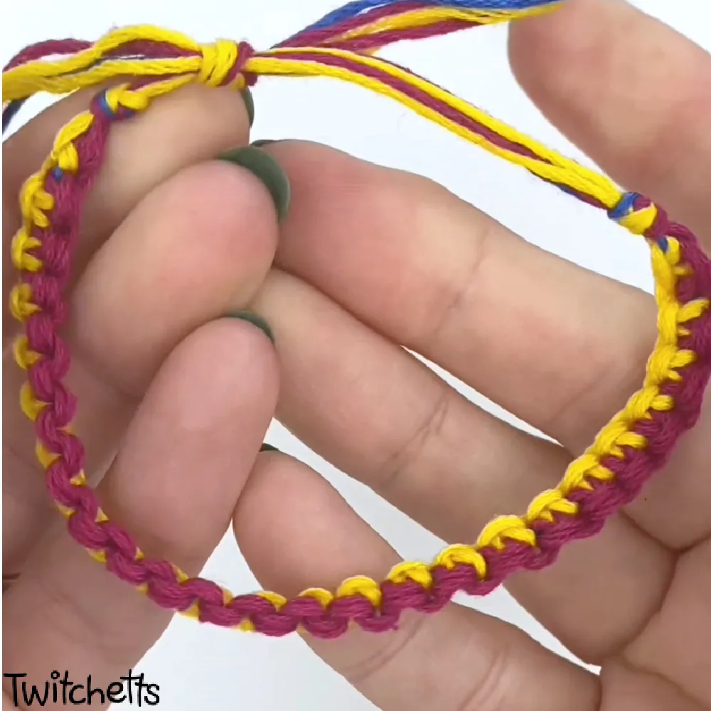 Navy Orange Cord Slide Knot Bracelet
