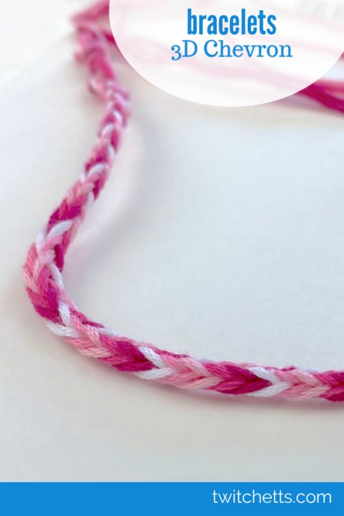 chevron friendship bracelets. Text reads "bracelets - 3D chevron"