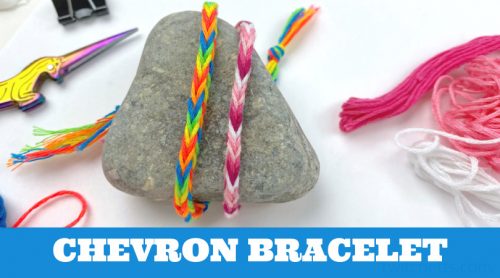 chevron friendship bracelets. Text reads "chevron bracelets"