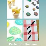 images of august activities. Text reads "August Crafts - Perfect for Summer Cap and back to school