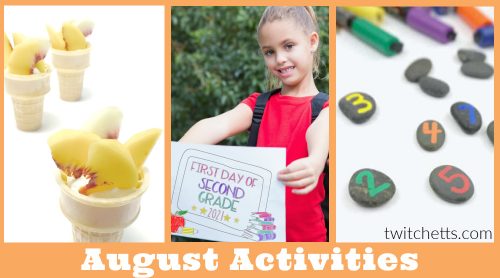 images of august activities. Text reads "August Activities"