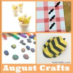images of august activities. Text reads "August Crafts"
