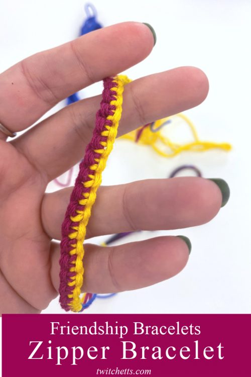 zipper bracelet - text reads "Friendship Bracelets - Zipper Braclet"