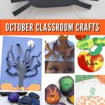 October themed crafts. Text reads "October classroom crafts"