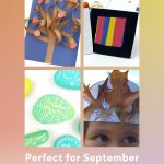 September crafts ideas. Text reads "September Crafts - Perfect for September Preschool Themes"