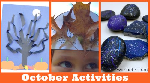 October themed crafts. Text reads "October Activities"
