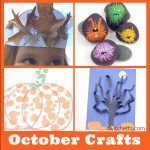 October themed crafts. Text reads "October Crafts"