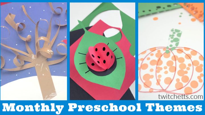 Images of preschool crafts. Text reads 