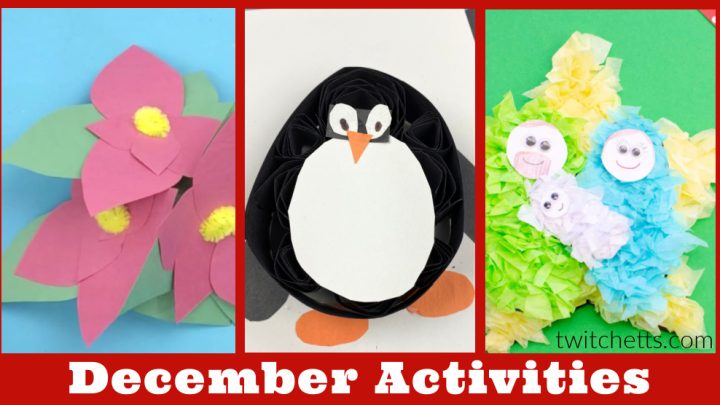 Images of 3 December themed crafts. Text reads 