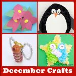 Images of 4 December themed crafts. Text reads "December Crafts"