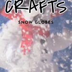 falling snow over a snowman. Text reads "Classroom Crafts - Snow Globes"