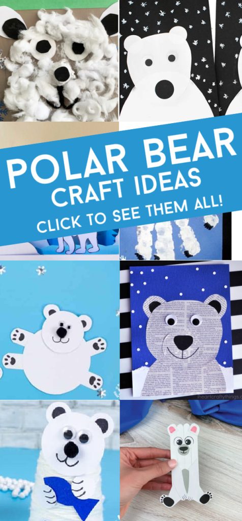 Images of polar bear crafts. Text reads "Polar Bear Craft Ideas"