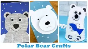 Images of polar bear crafts. Text reads "Polar Bear Crafts"